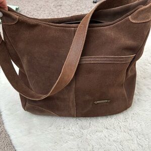 Elenco Brown Suede Shoulder Bag
